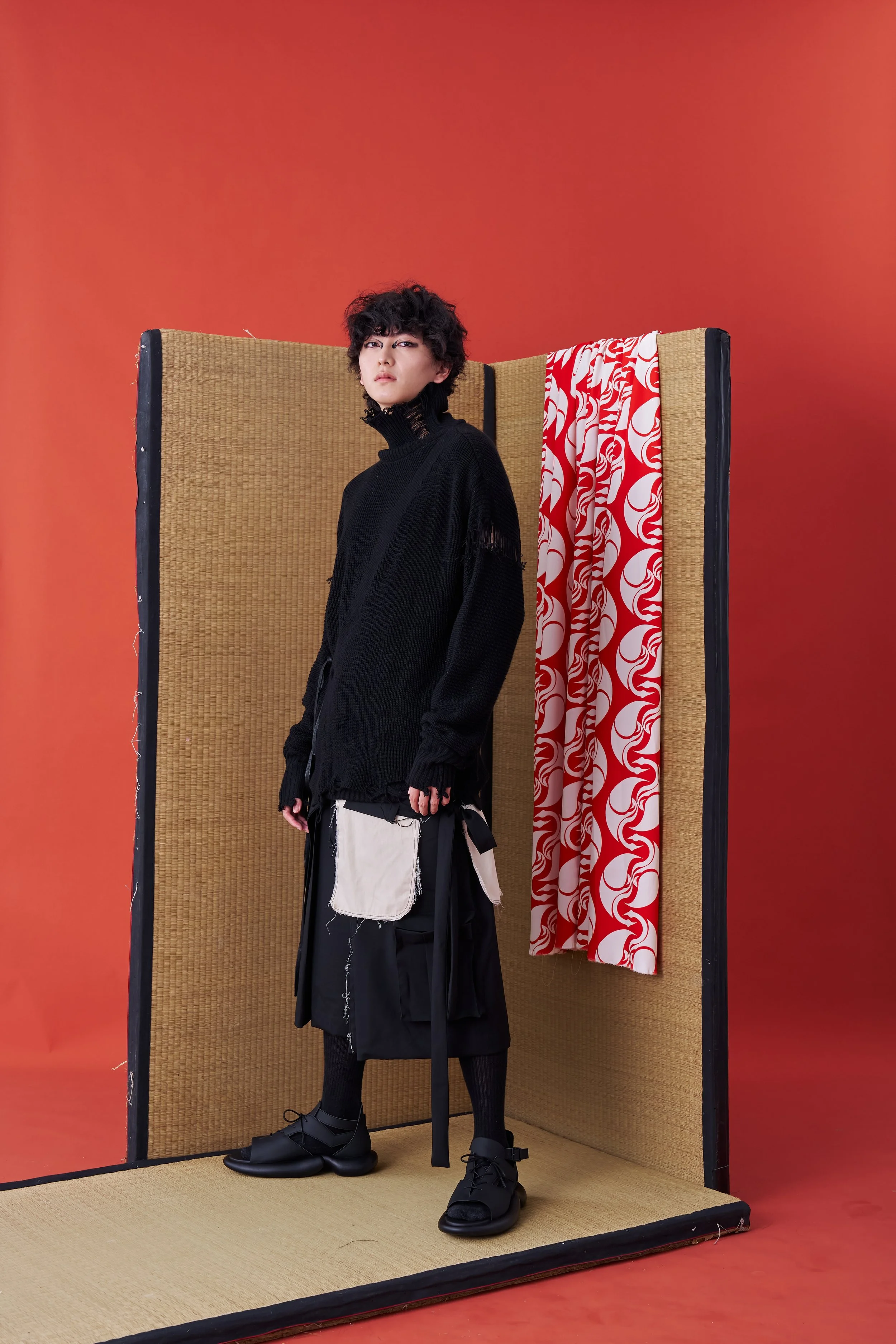 LIBERAL ARTS ×DISCOVERED REMAKE KNIT New Liberal Arts ¥77,000 Knit Shirt Cardigan M-L Equivalent